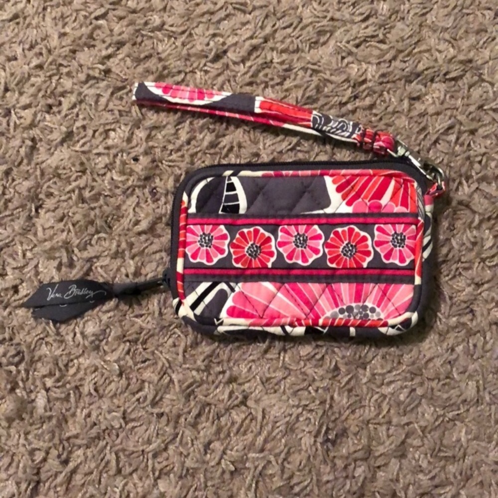 Vera Bradley Pink & Gray Wristlet